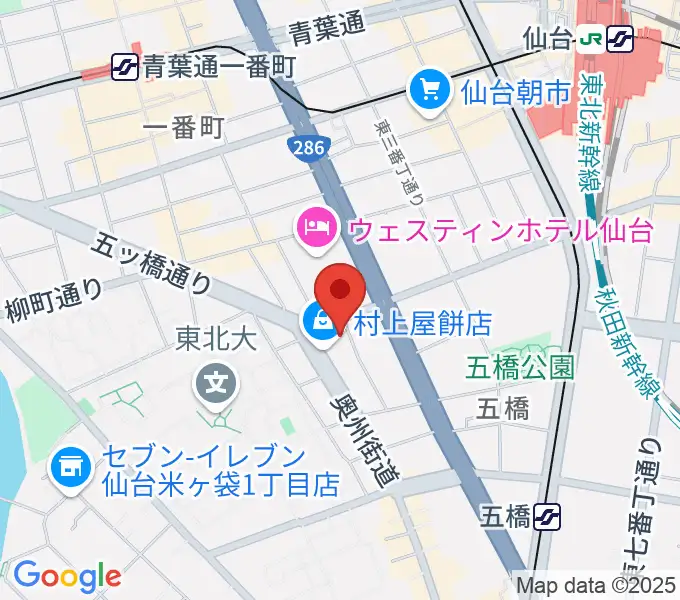 ピアノテック仙台の地図