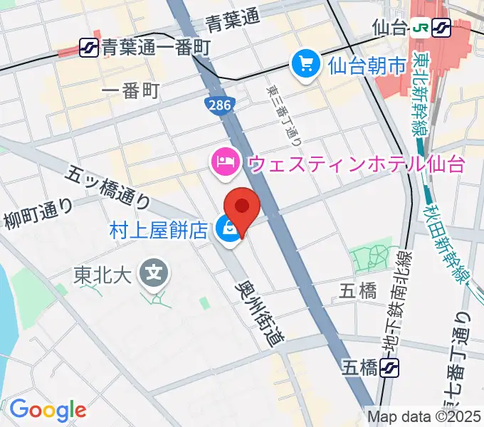 ピアノテック仙台の地図