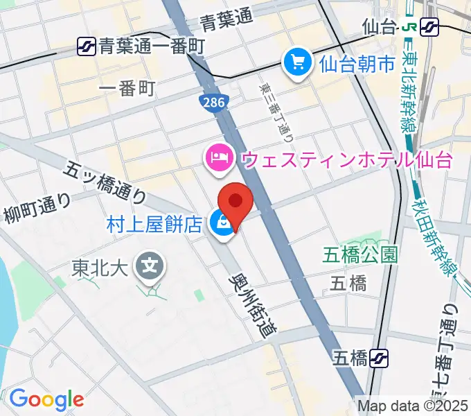 ピアノテック仙台の地図