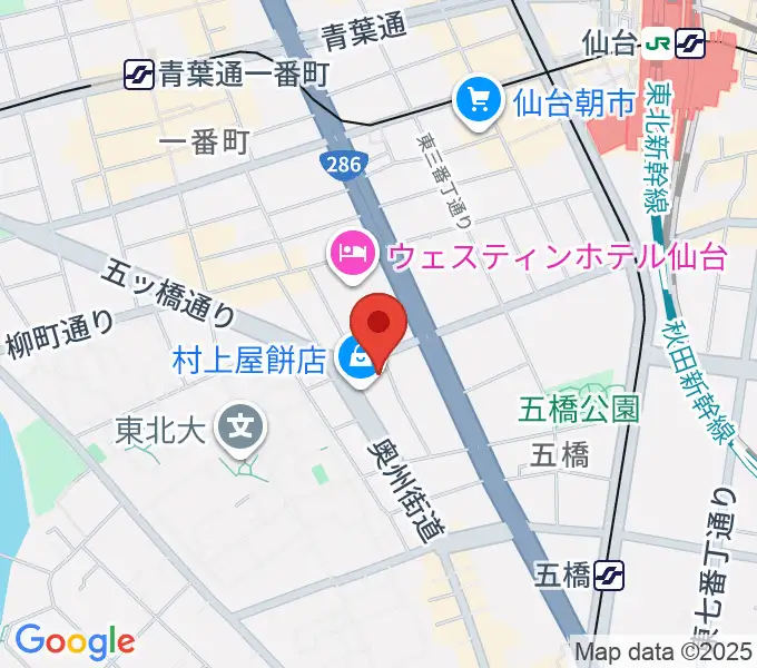 ピアノテック仙台の地図