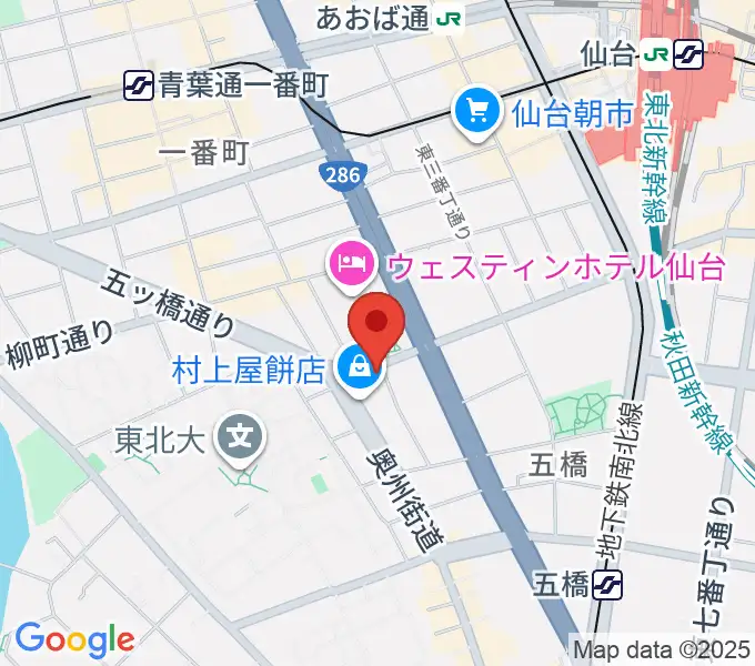 ピアノテック仙台の地図