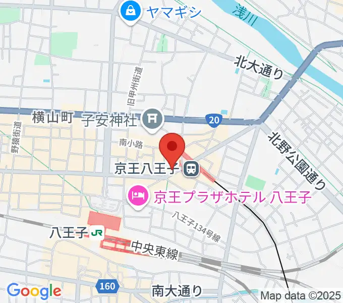 下倉楽器 八王子店の地図