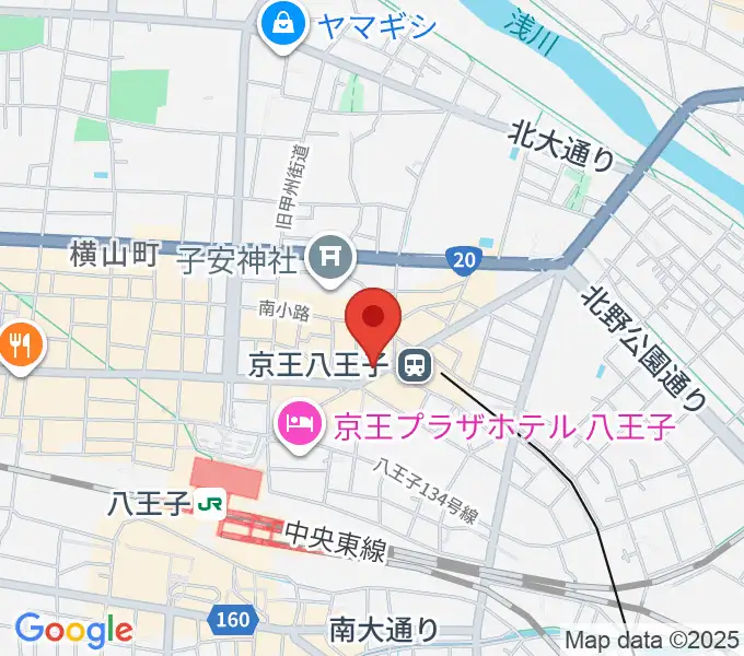 下倉楽器 八王子店の地図