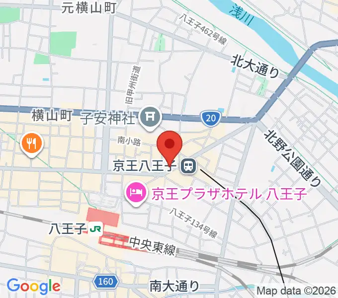 下倉楽器 八王子店の地図
