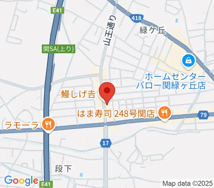 シノダ楽器の地図