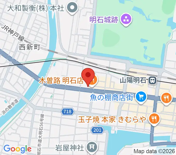 スガナミ楽器 明石店の地図