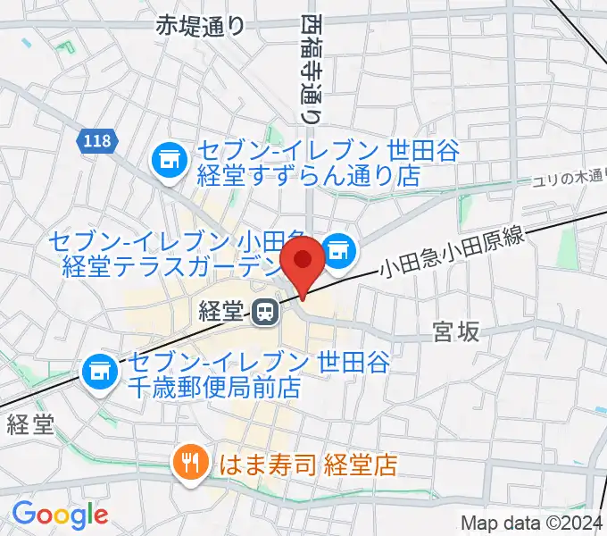 スガナミ楽器経堂店・グランドピアノサロンの地図