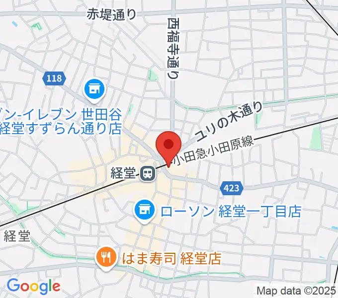 スガナミ楽器経堂店・グランドピアノサロンの地図