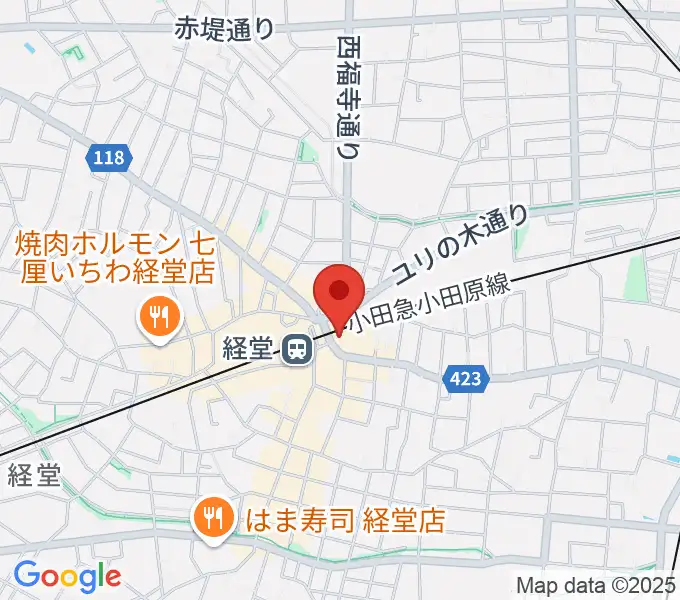 スガナミ楽器経堂店・グランドピアノサロンの地図
