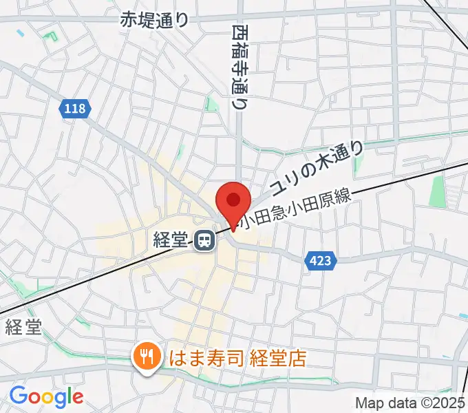 スガナミ楽器経堂店・グランドピアノサロンの地図