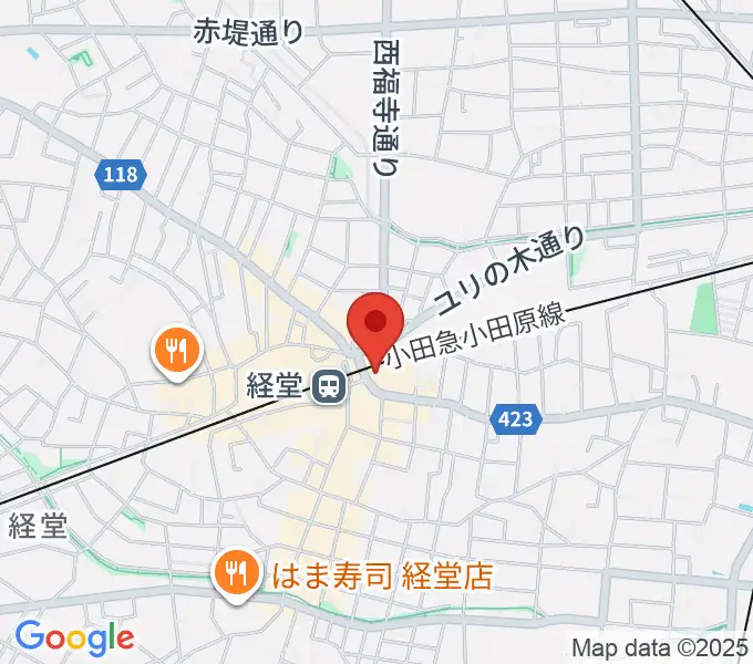 スガナミ楽器経堂店・グランドピアノサロンの地図