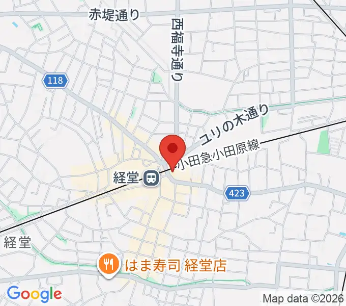 スガナミ楽器経堂店・グランドピアノサロンの地図