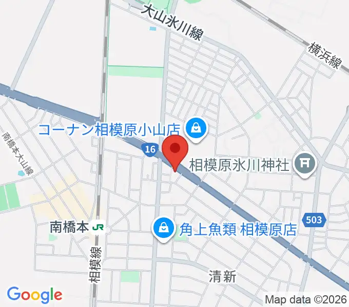 スガナミ楽器 南橋本店の地図