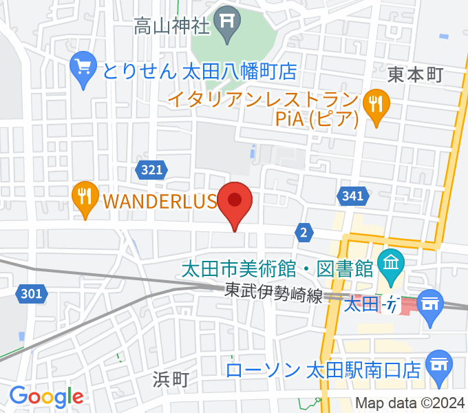 鈴木楽器 太田本町店の場所