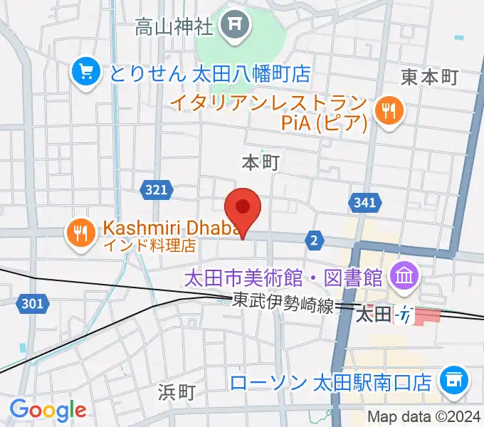 鈴木楽器 太田本町店の地図