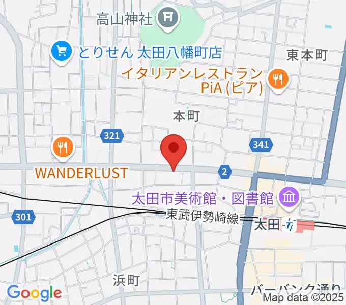 鈴木楽器 太田本町店の地図