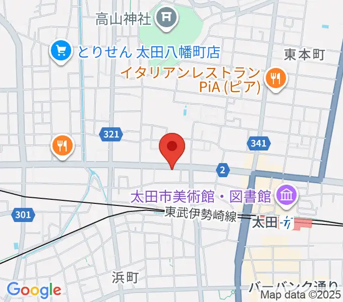 鈴木楽器 太田本町店の地図