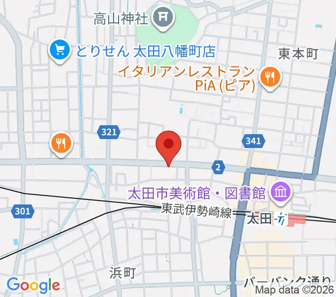鈴木楽器 太田本町店の地図
