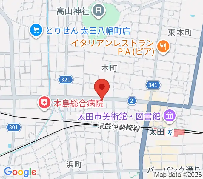 鈴木楽器 太田本町店の地図