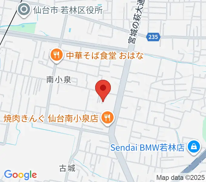 サウンドウェイピアノ仙台の地図