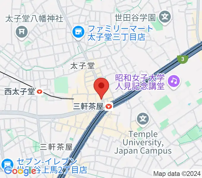 太子堂楽器店の地図