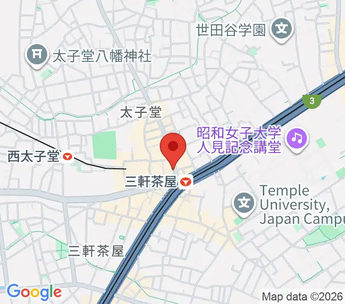 太子堂楽器店の地図