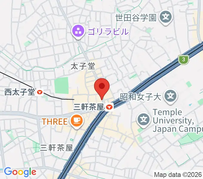 太子堂楽器店の地図