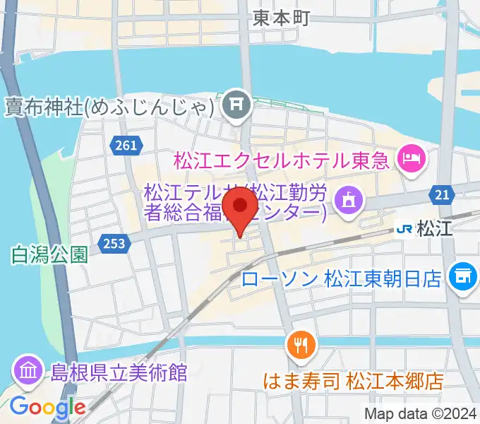 タカキ楽器店の地図