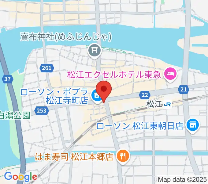 タカキ楽器店の地図