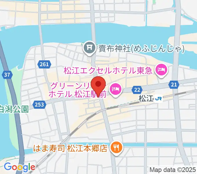タカキ楽器店の地図