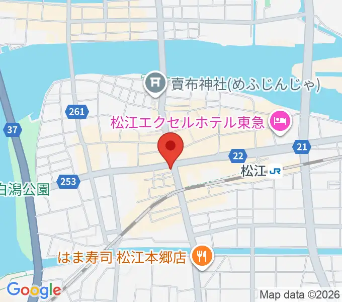 タカキ楽器店の地図