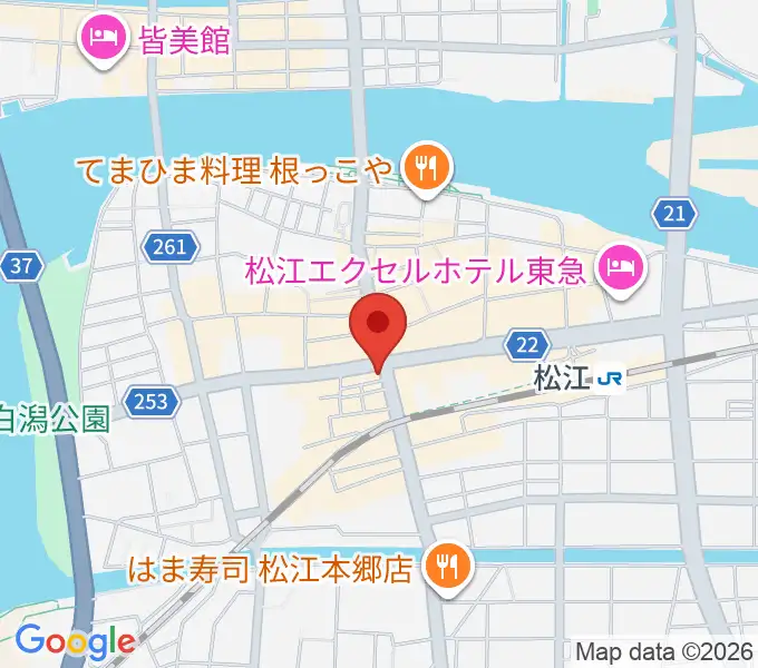 タカキ楽器店の地図