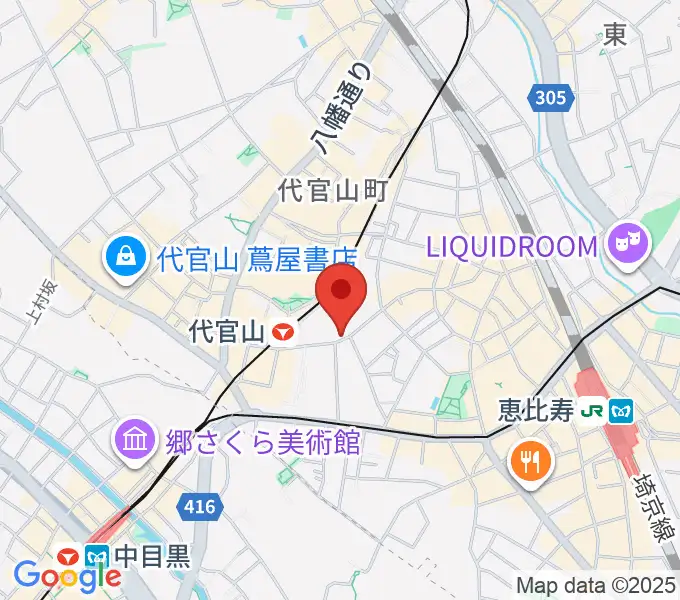 ミュージックプラザ 代官山本店の地図