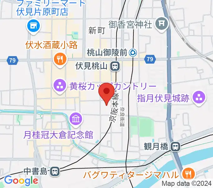 若林楽器店の地図