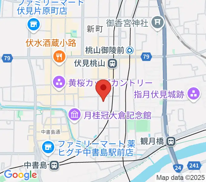 若林楽器店の地図