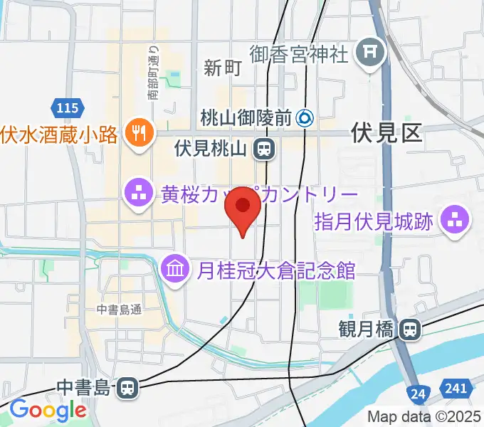 若林楽器店の地図