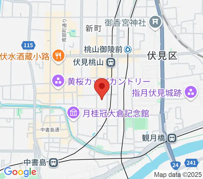 若林楽器店の地図
