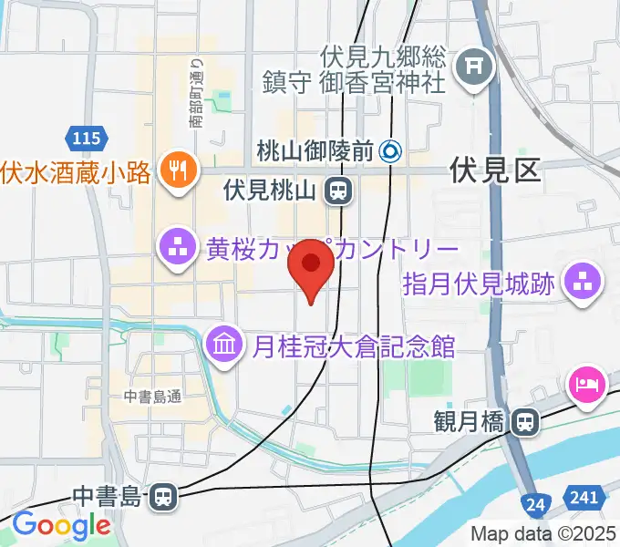 若林楽器店の地図