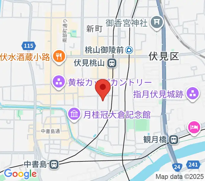 若林楽器店の地図