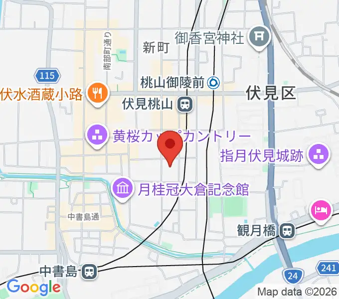 若林楽器店の地図