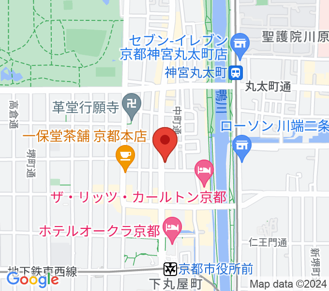 ワタナベ楽器店 京都本店の場所