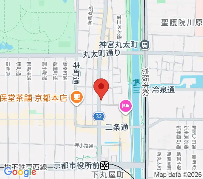 ワタナベ楽器店 京都本店の地図