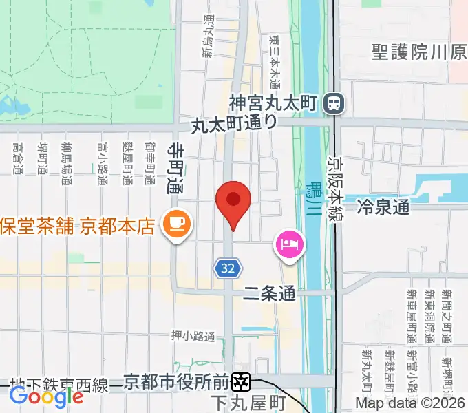 ワタナベ楽器店 京都本店の地図