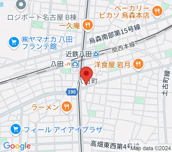 矢木楽器店 八田本店の地図