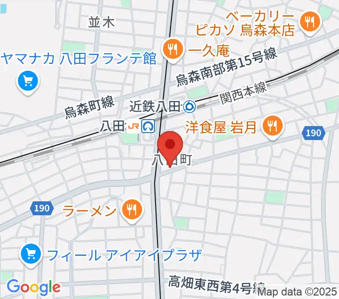 矢木楽器店 八田本店の地図