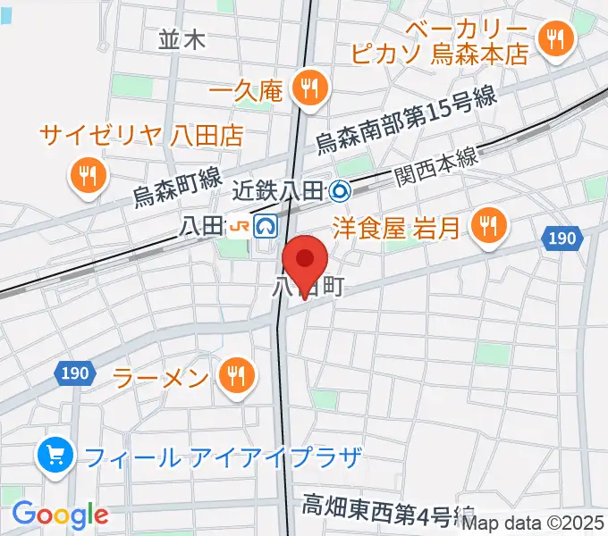 矢木楽器店 八田本店の地図