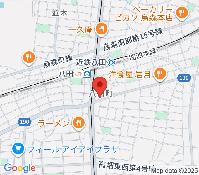 矢木楽器店 八田本店の地図