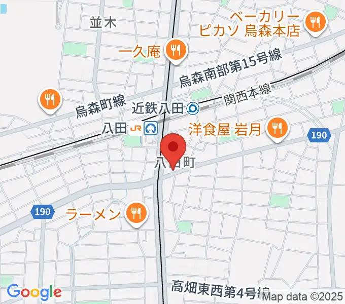 矢木楽器店 八田本店の地図