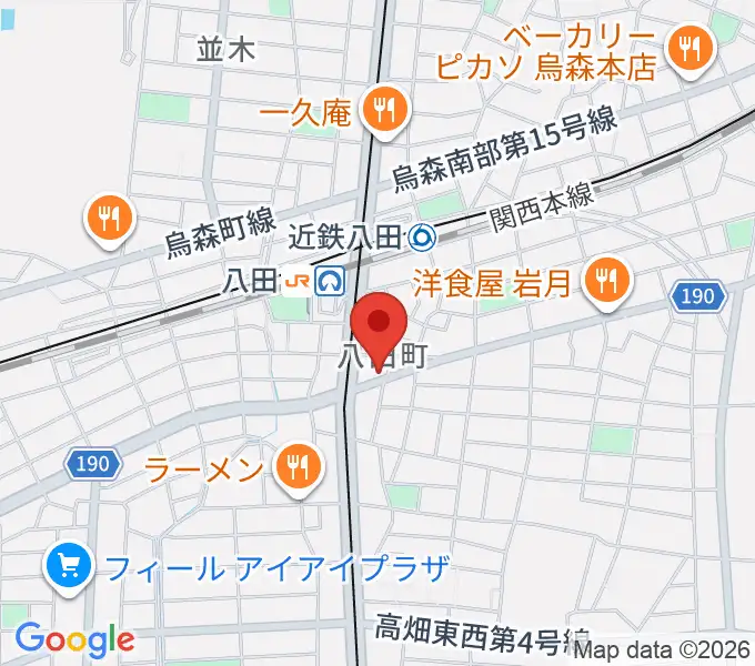 矢木楽器店 八田本店の地図