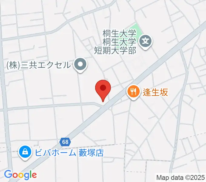 ヤマハミュージック 桐生かさかけ店の地図